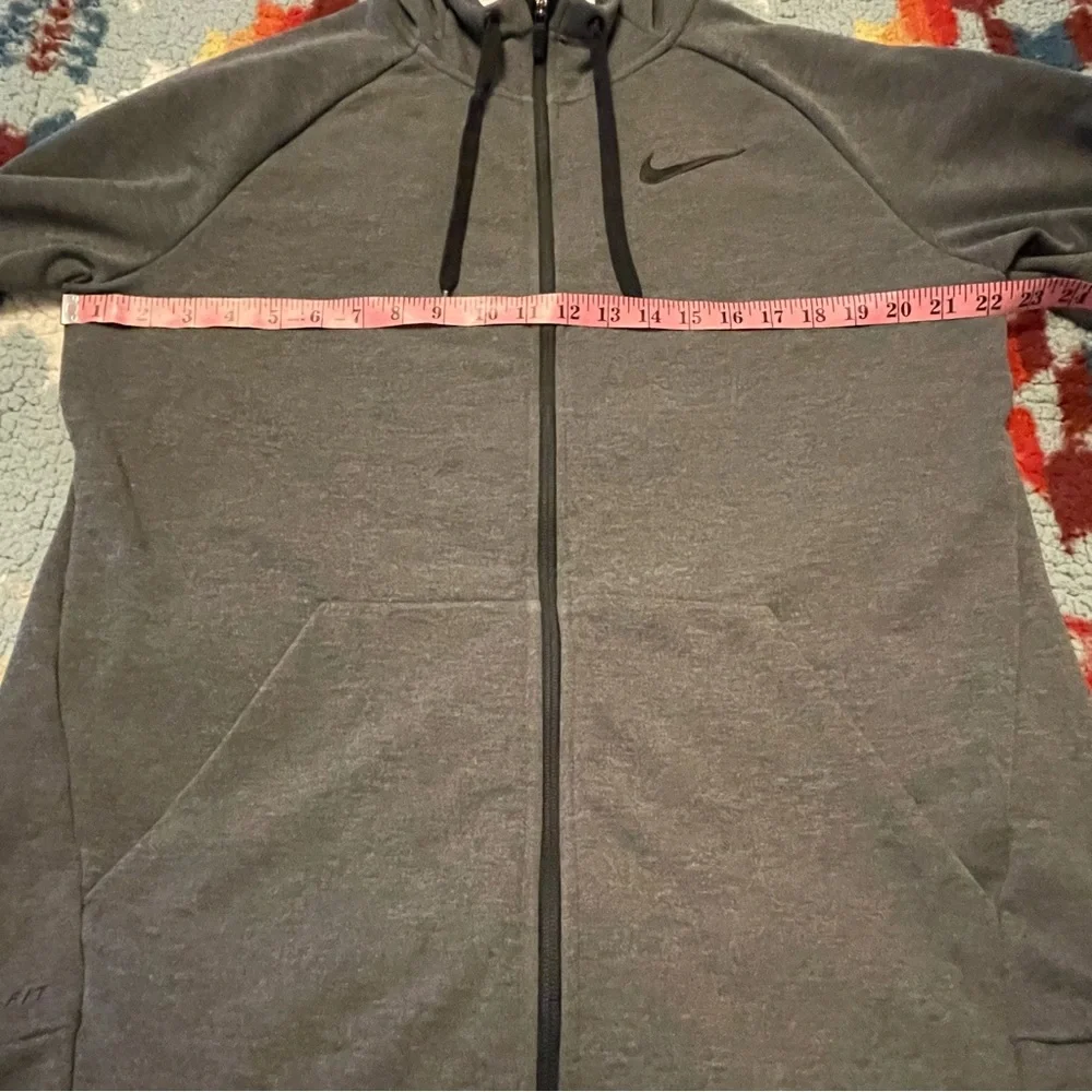 Nike Dri Fit Full Zip Hoodie Gray Men’s Size Large Athletic Drawstring Casual - Picture 5 of 14